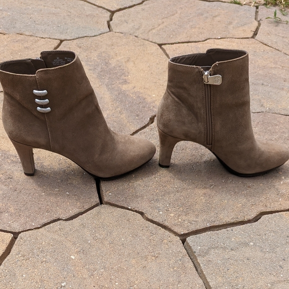 Anne Klein Taupe Suede Aksondra Boots - Picture 15 of 15